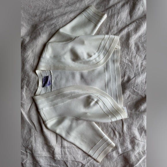 NWOT Herve Leger alabaster Knit Cropped Brilynn Jacket xs $890 - Picture 2 of 6